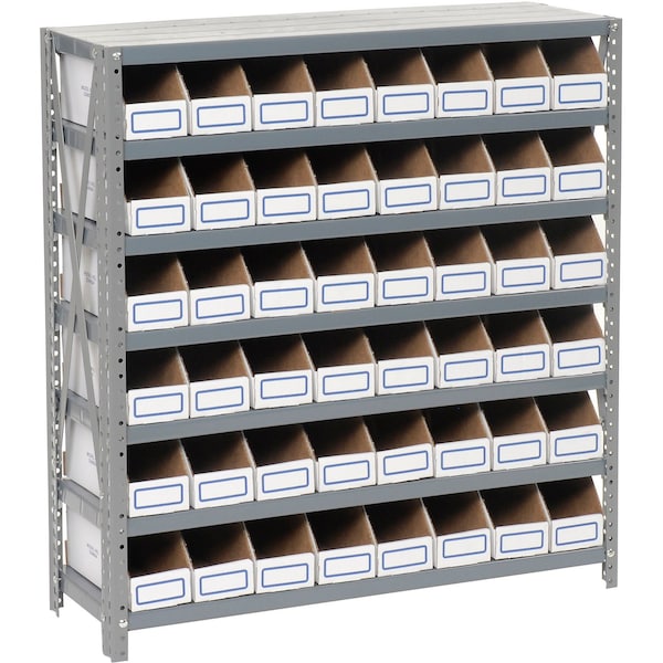 Global Industrial Steel Open Shelving with 48 Corrugated Shelf Bins 7 Shelves, 36x12x39 235016 - main